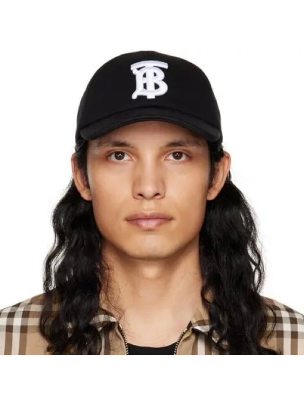 Burberry Black Cap with White TB Monogram